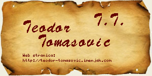 Teodor Tomasović vizit kartica